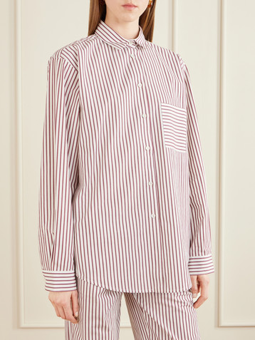 LIDO Striped cotton-poplin shirt