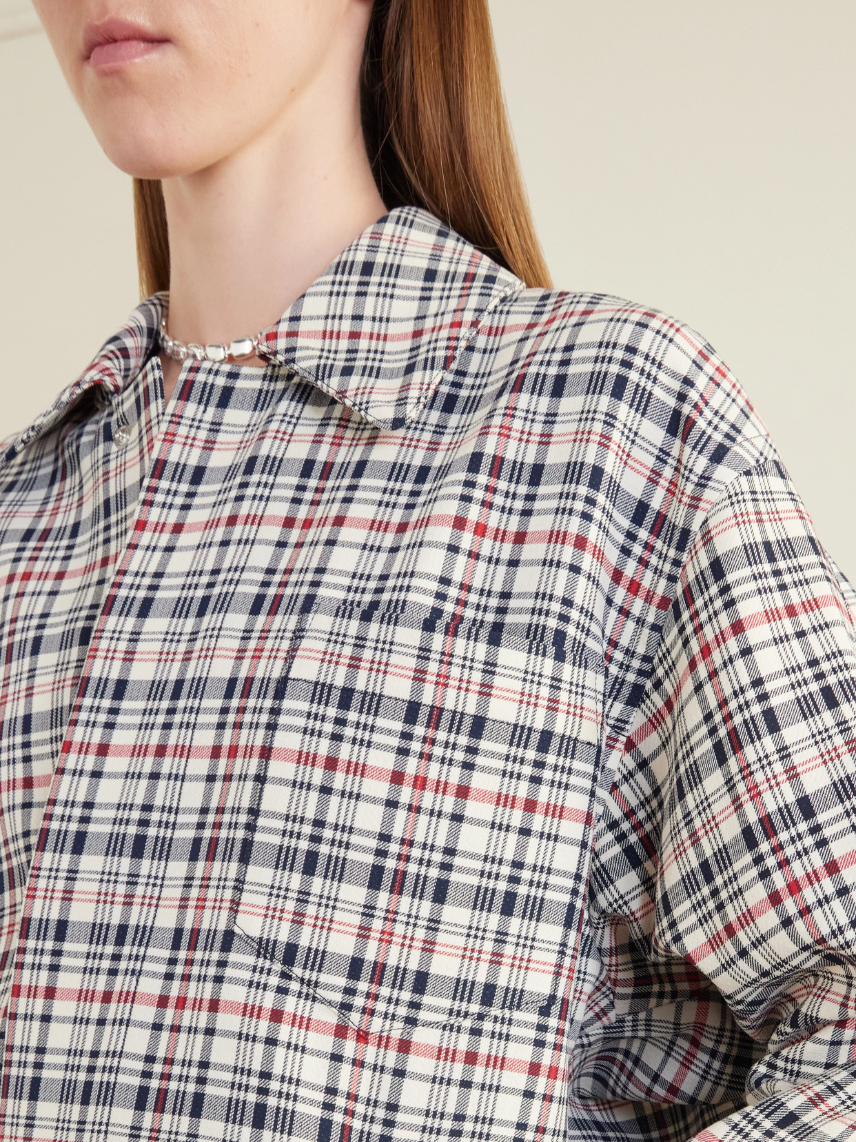 Cocoon Checked Cotton And Virgin Wool-Blend Jacket