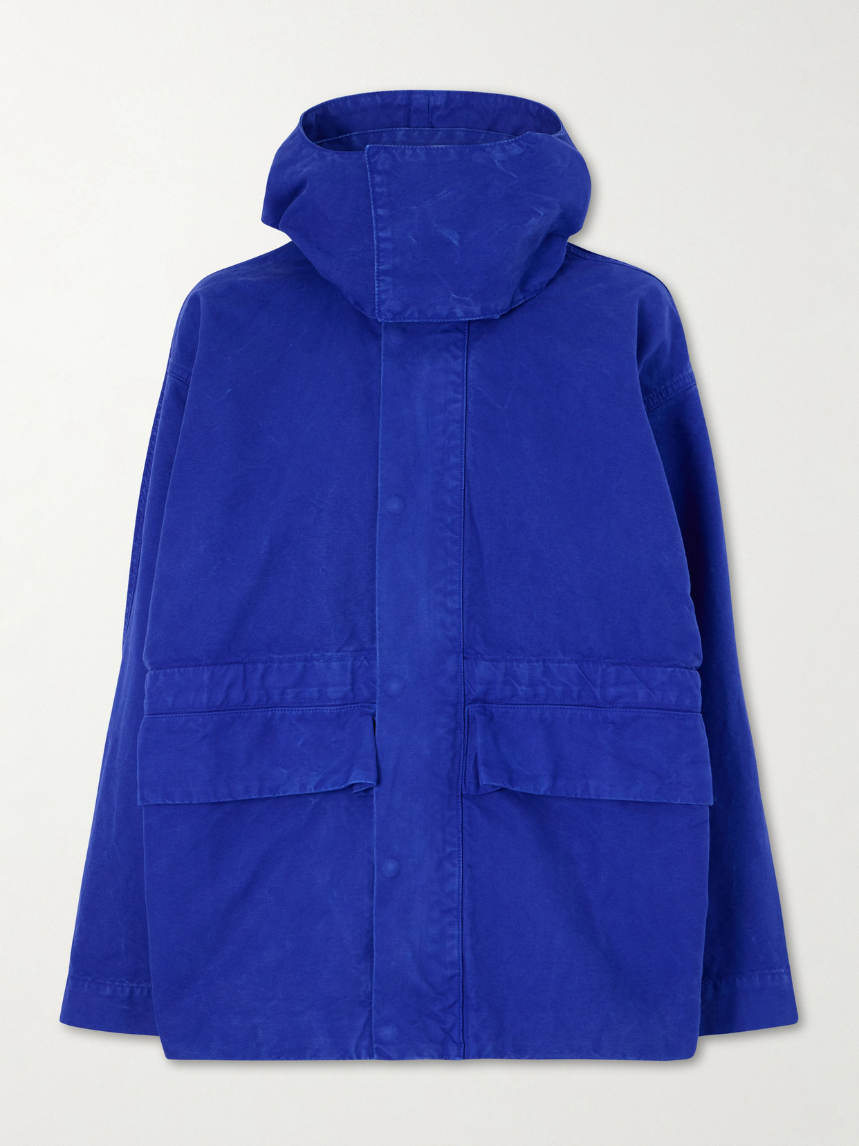 Victoria Beckham Hooded Cotton-canvas Jacket In Blue