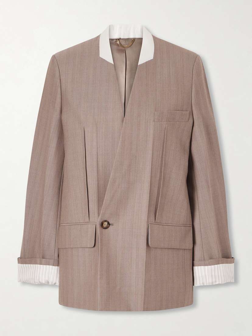 Victoria Beckham Double-breasted Striped Wool Blazer