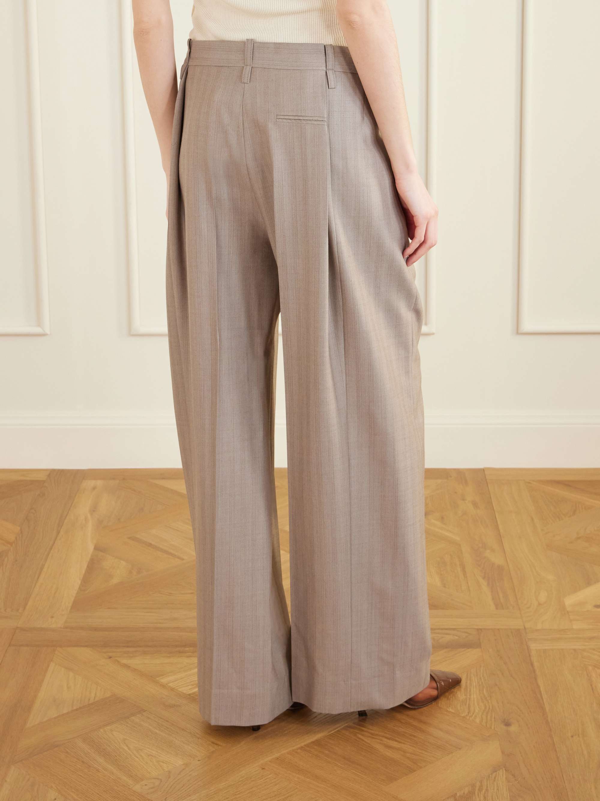 VICTORIA BECKHAM Pleated wool wide-leg pants | NET-A-PORTER