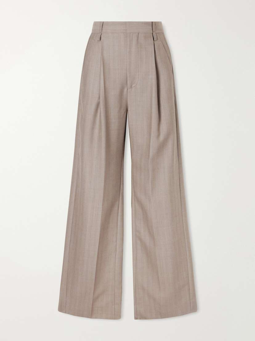 Victoria Beckham Pleated Wool Wide-leg Pants