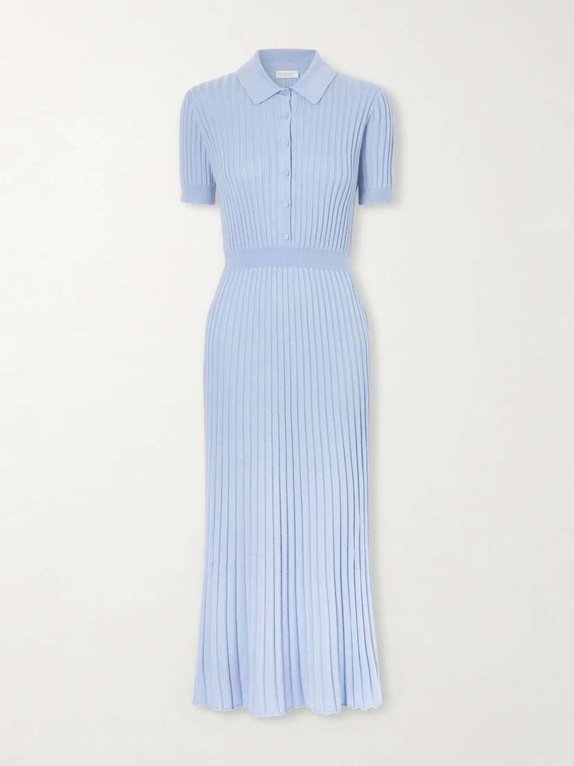 Gabriela Hearst Amor Ribbed Silk And Cashmere-blend Midi Dress