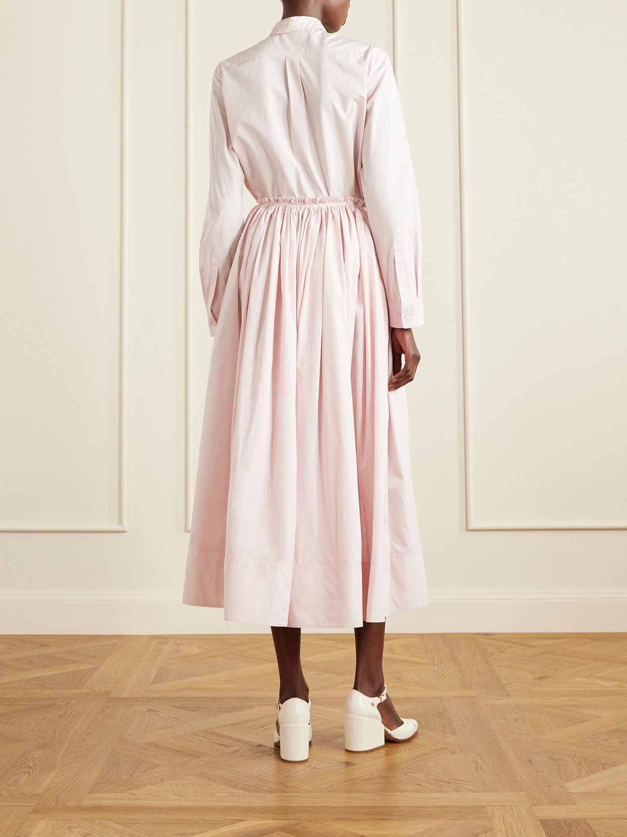 Shiva Gathered Cotton-Poplin Maxi