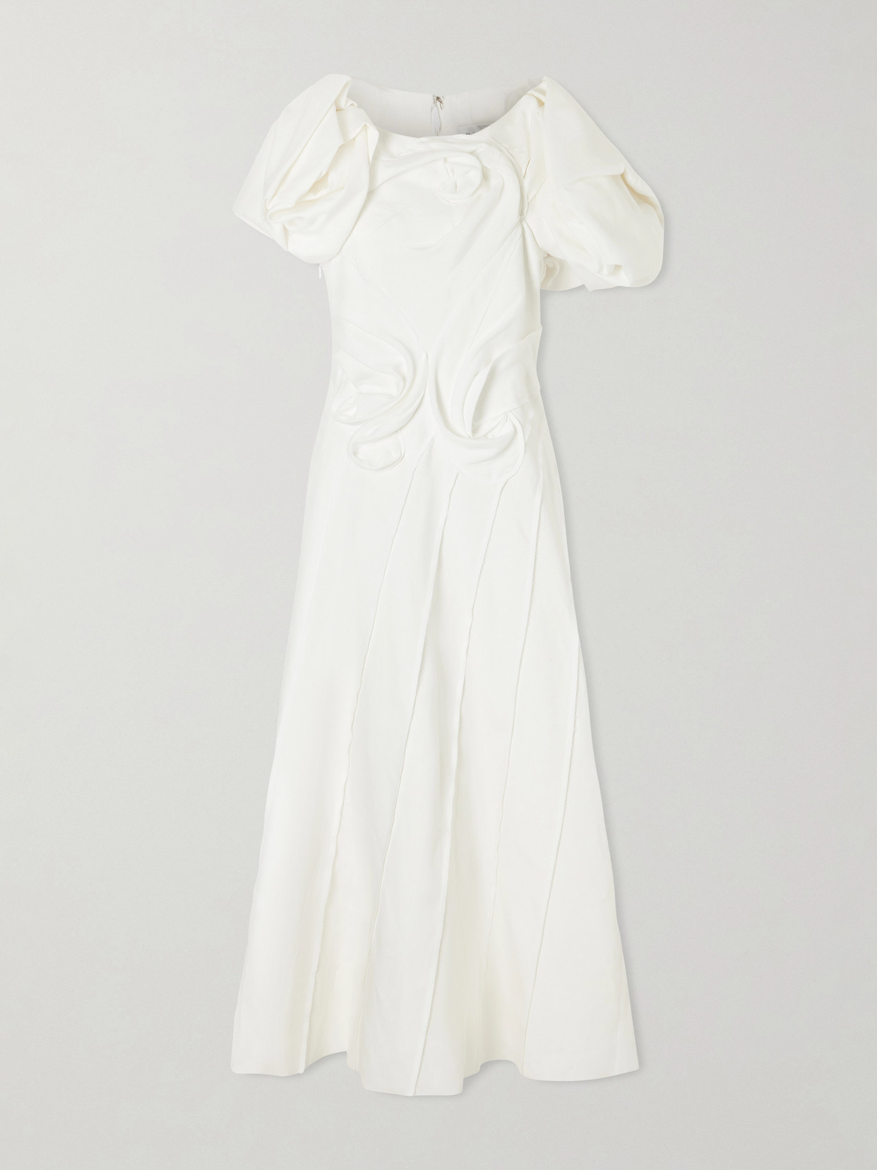 Gabriela Hearst Navi Linen Midi Dress In White