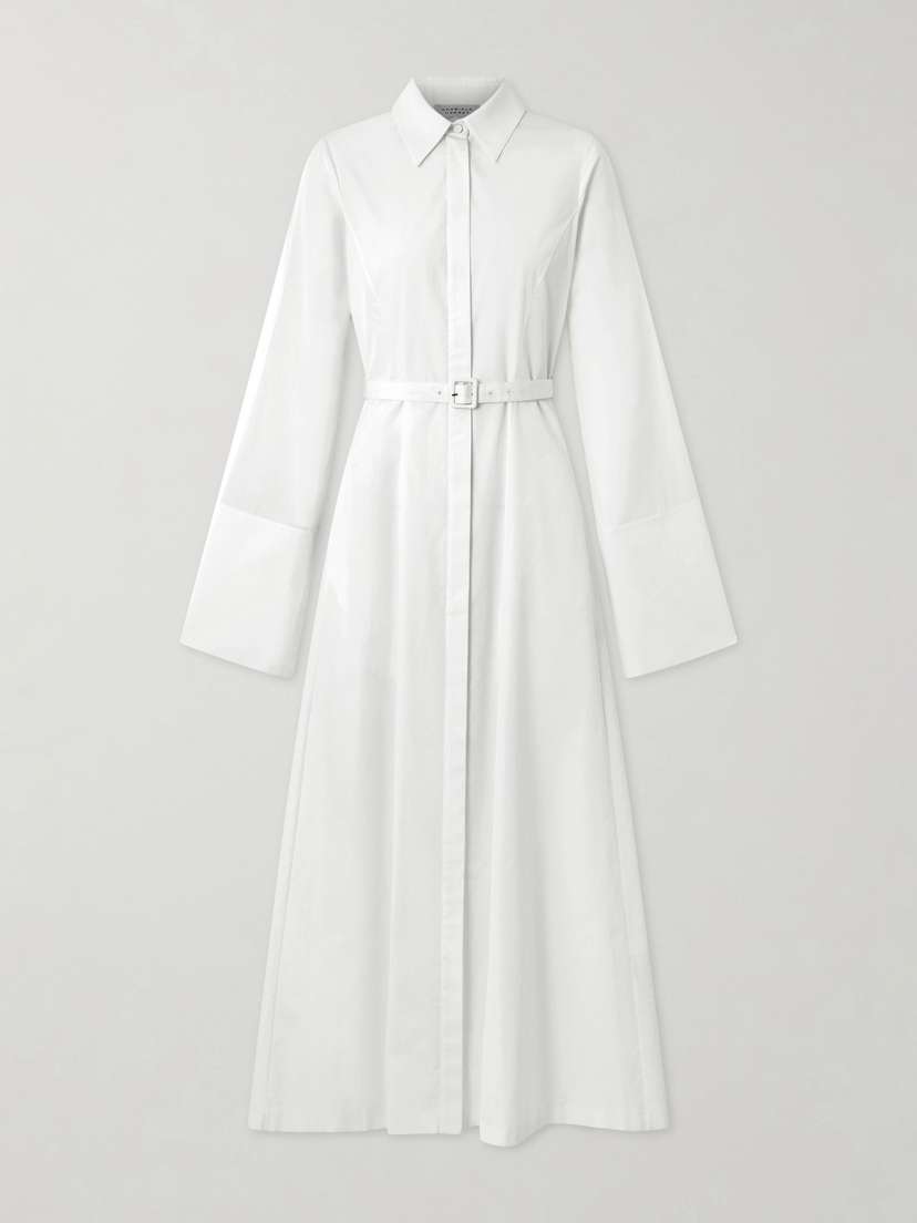 Gabriela Hearst Carmina Belted Cotton-poplin Maxi Dress