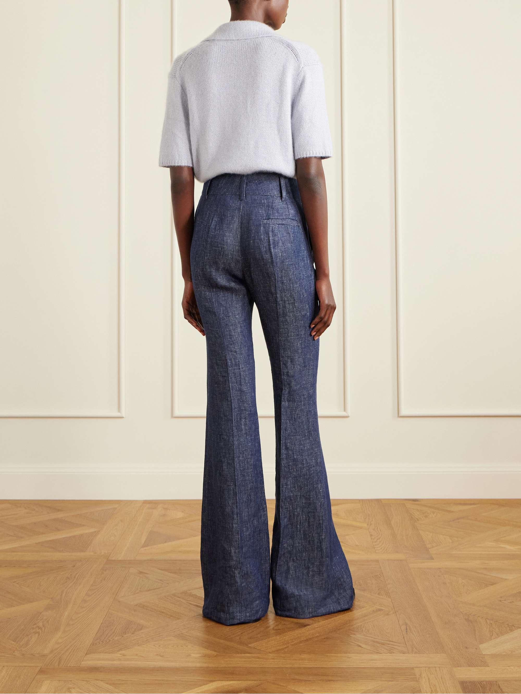 Irose Y.たかひろさんCREEF フレイムデザイン フレアパンツ GABRIELA HEARST Rhein linen-chambray flared pants | NET-A-PORTER