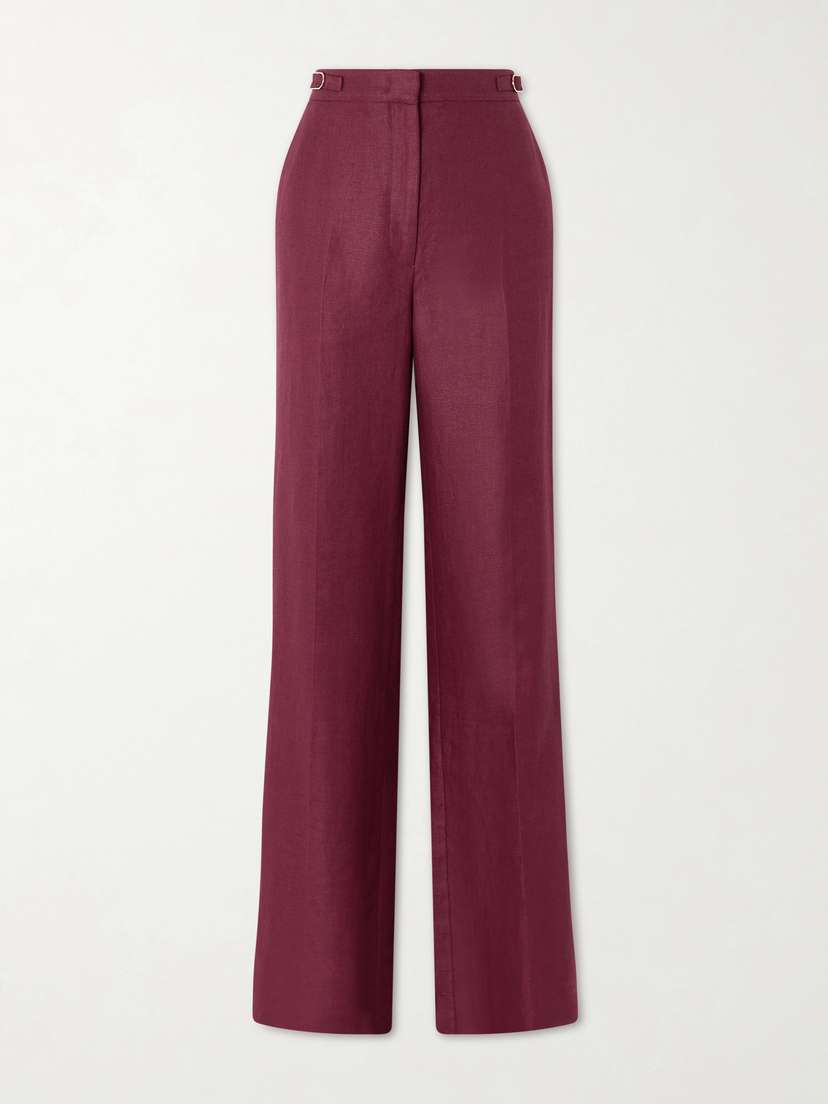 Gabriela Hearst Vesta Wool, Silk And Linen-blend Flared Pants