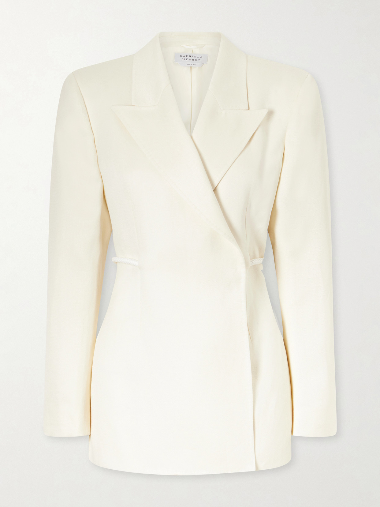 Gabriela Hearst Epona Belted Linen Blazer In Neutral