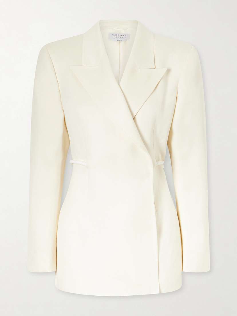 Gabriela Hearst Epona Belted Linen Blazer