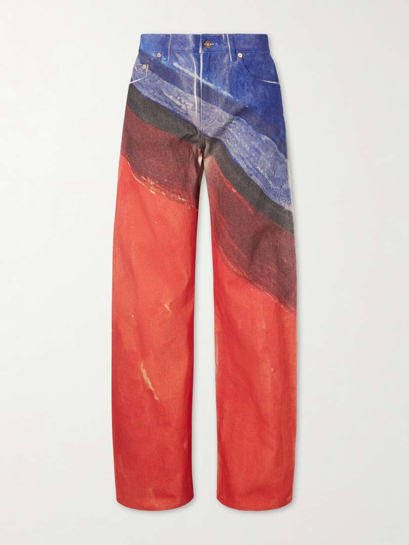 Gabriela Hearst Amoret Printed High-rise Barrel-leg Recycled Jeans