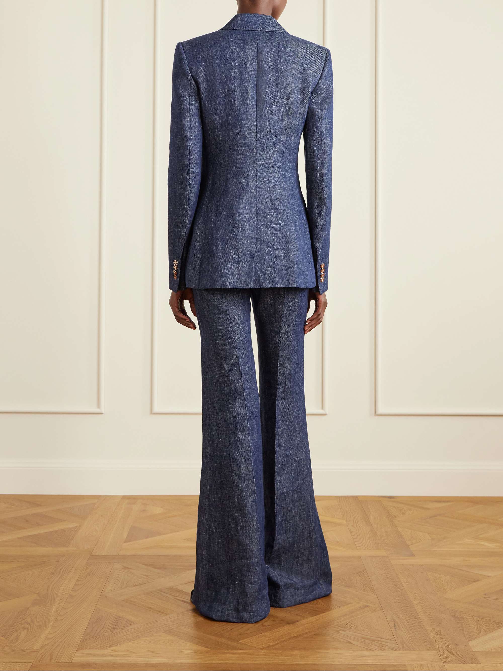 GABRIELA HEARST Leiva darted linen-chambray blazer | NET-A-PORTER