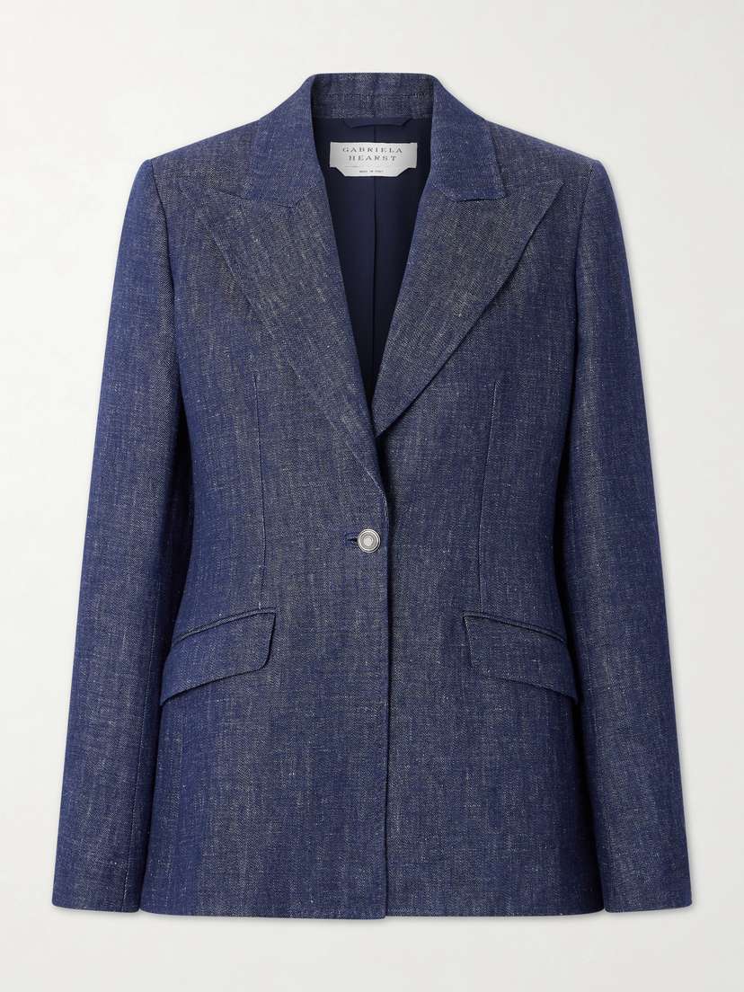 Gabriela Hearst Leiva Darted Linen-chambray Blazer