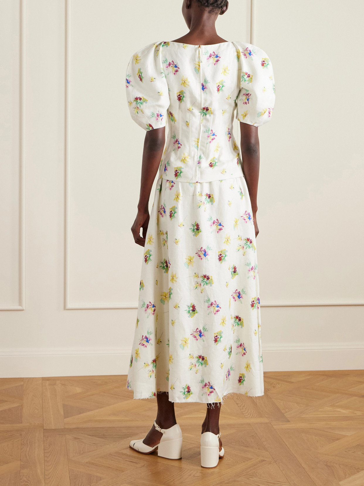 Ayelet Floral-Print Linen-Twill Blouse