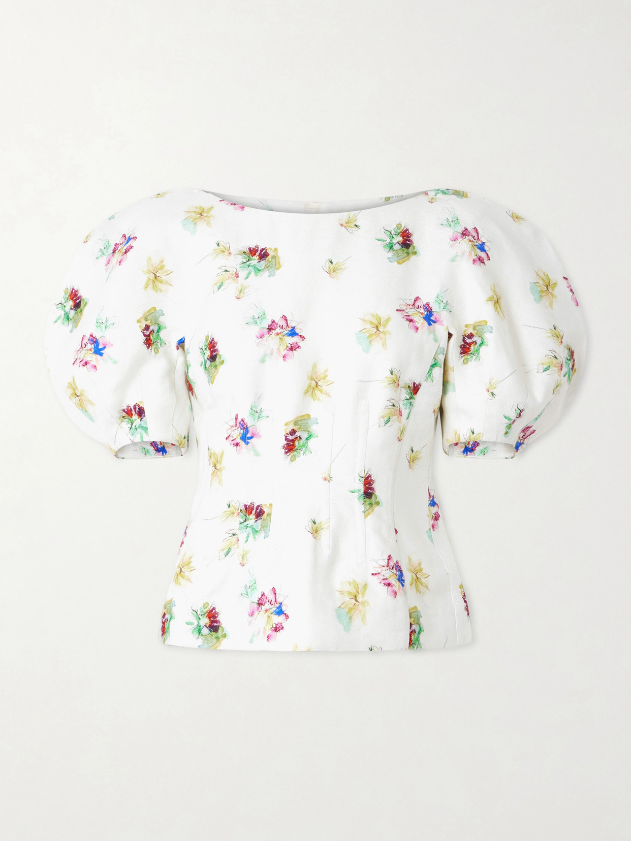 Ayelet Floral-Print Linen-Twill Blouse