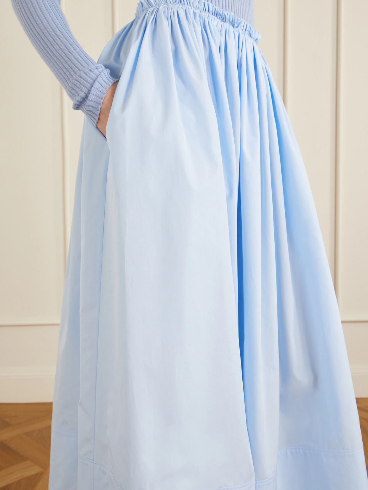 Shiva Gathered Cotton-Poplin Maxi