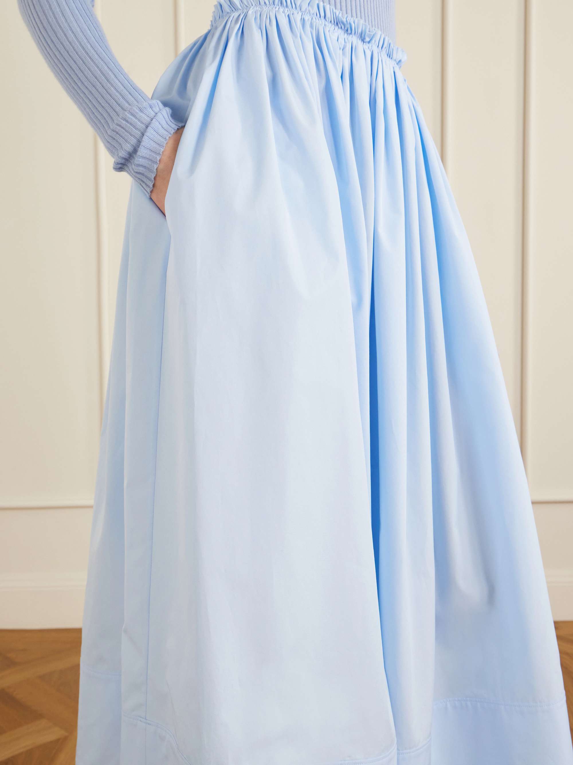GABRIELA HEARST Shiva gathered cotton-poplin maxi skirt | NET-A-PORTER