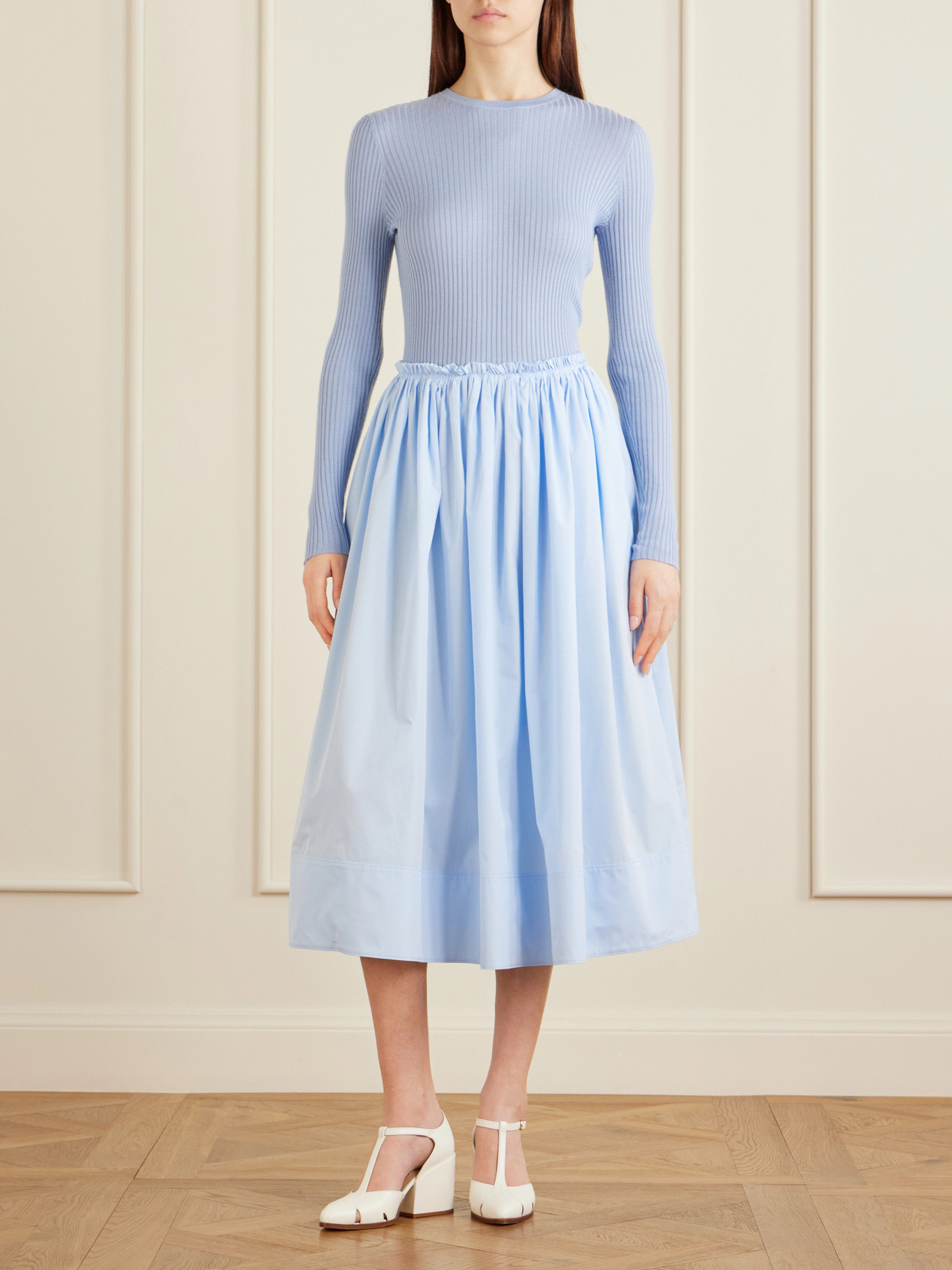 Shiva Gathered Cotton-Poplin Maxi