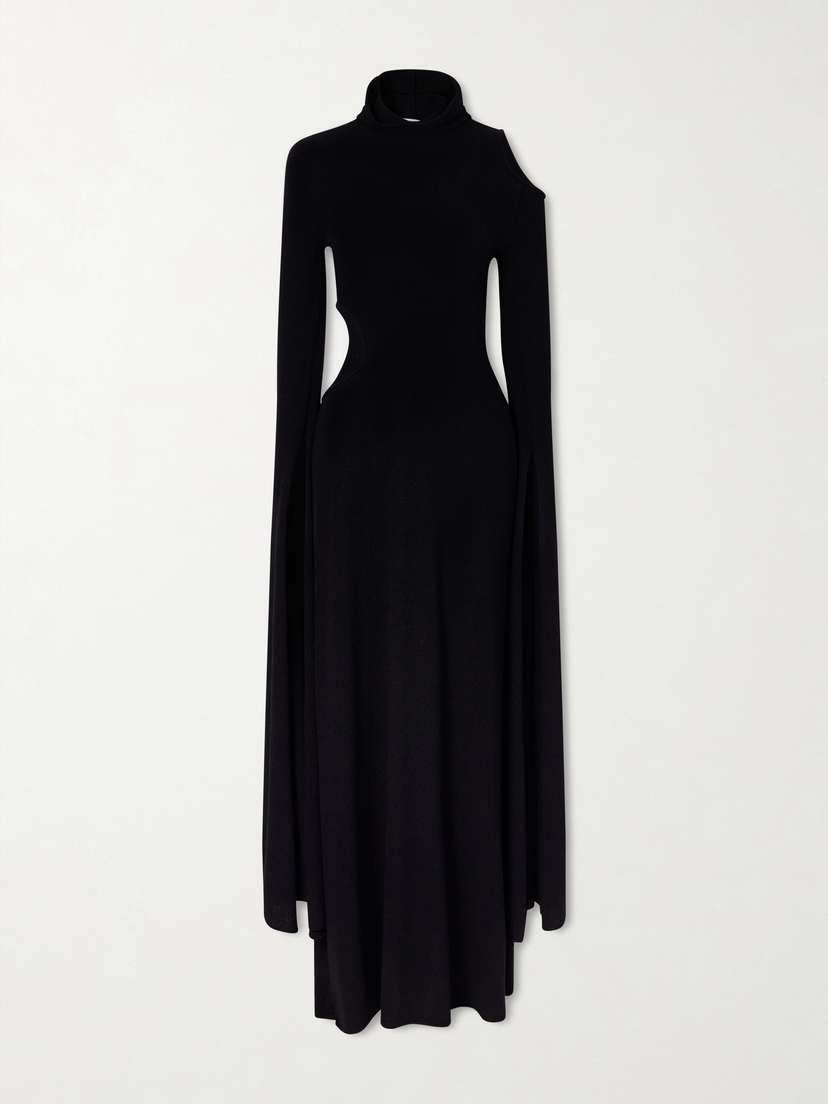 Gabriela Hearst Daya Hooded Cutout Silk Maxi Dress