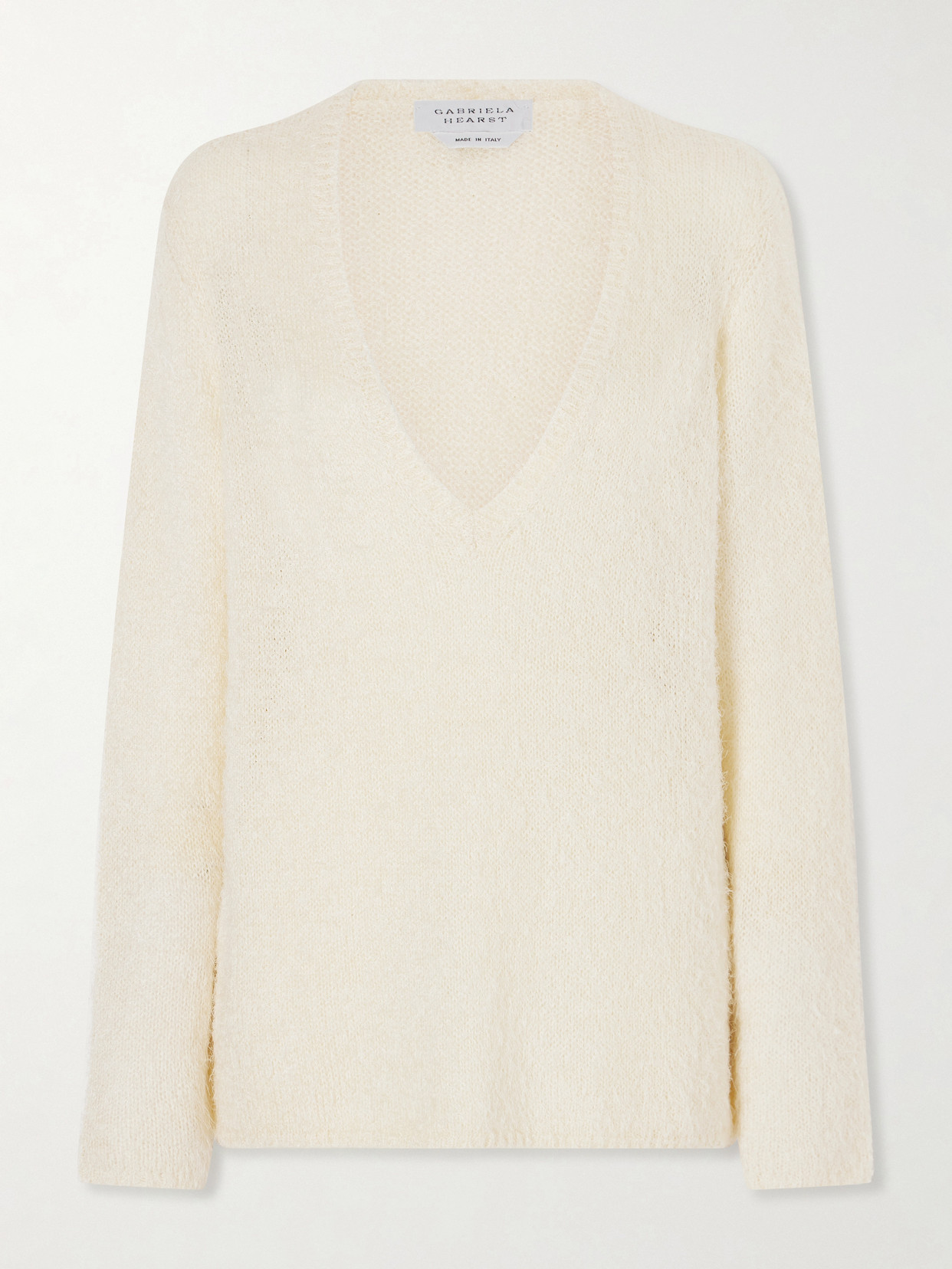 Gabriela Hearst Neoma Silk And Cashmere-blend Sweater In White