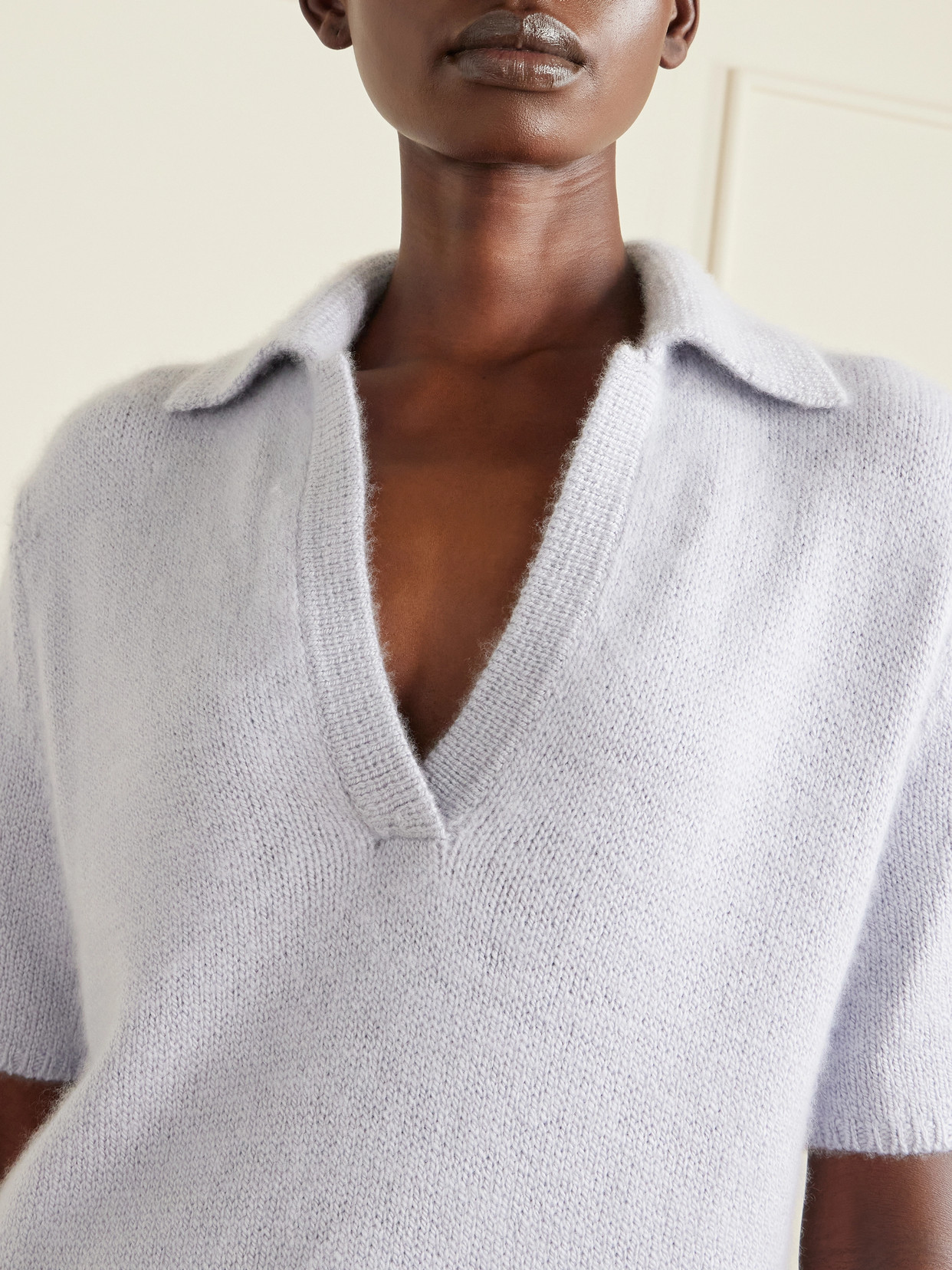 Sohan Brushed-Cashmere Polo Sweater