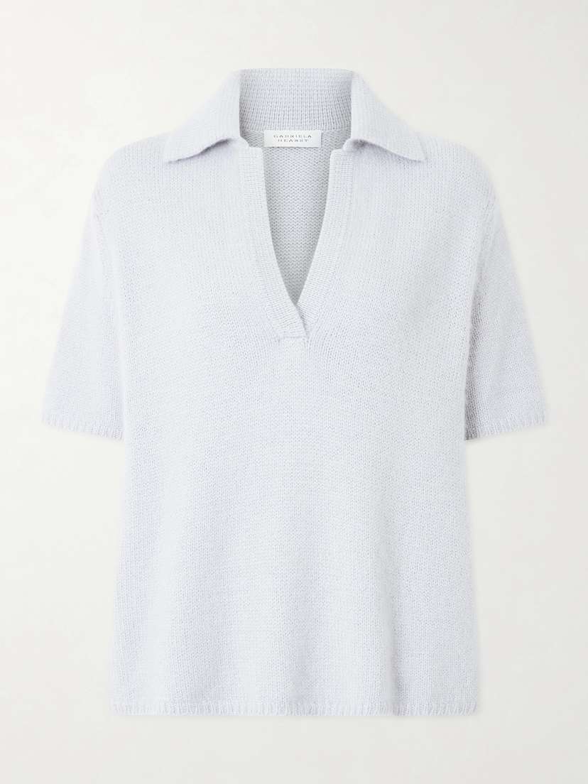 Gabriela Hearst Sohan Brushed-cashmere Polo Sweater