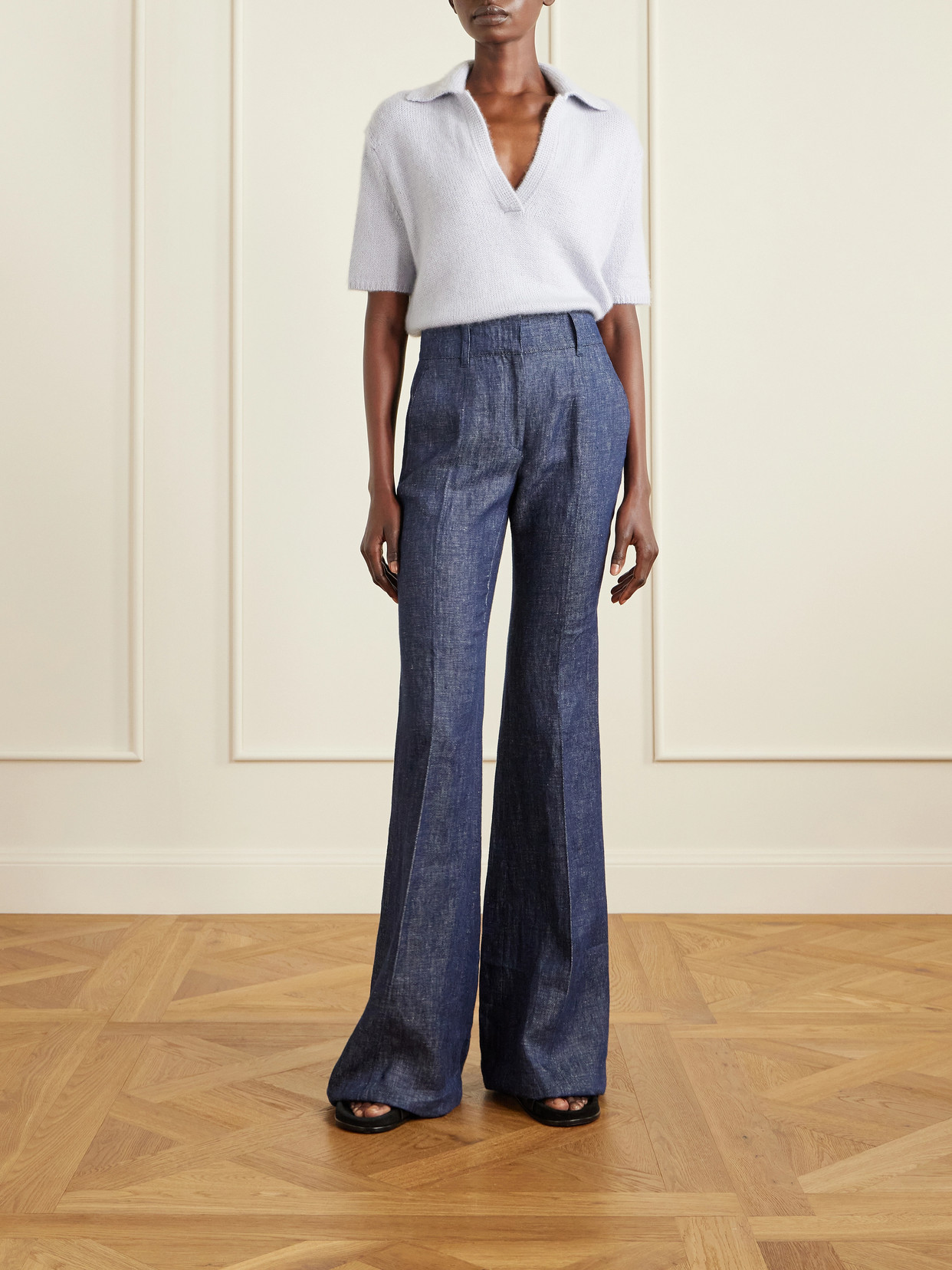 Sohan Brushed-Cashmere Polo Sweater