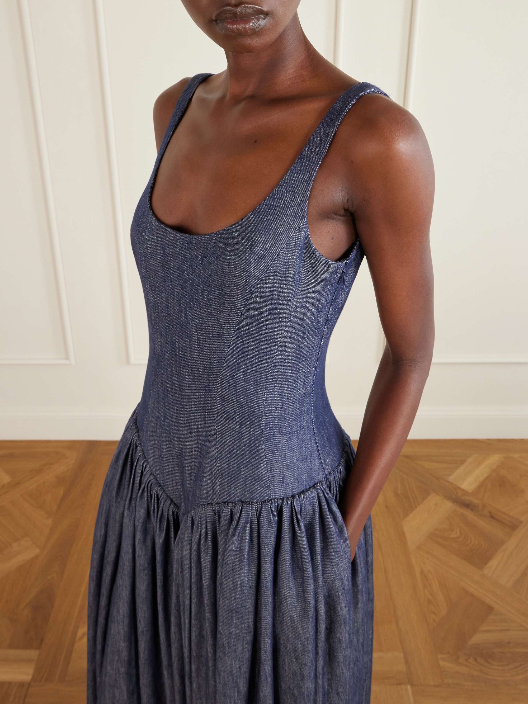 GABRIELA HEARST Isai pleated linen and silk-blend maxi dress | NET