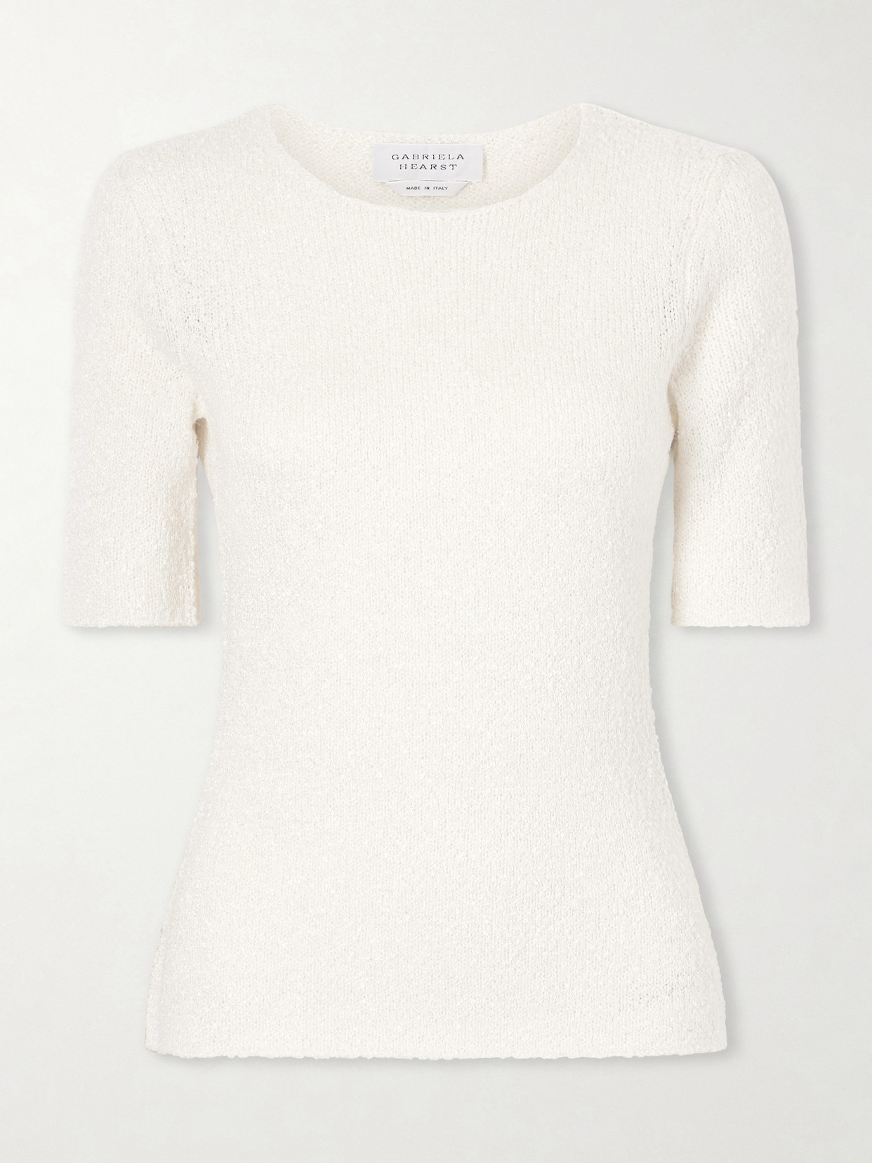 Gabriela Hearst Valentia Knitted Silk T-shirt In White