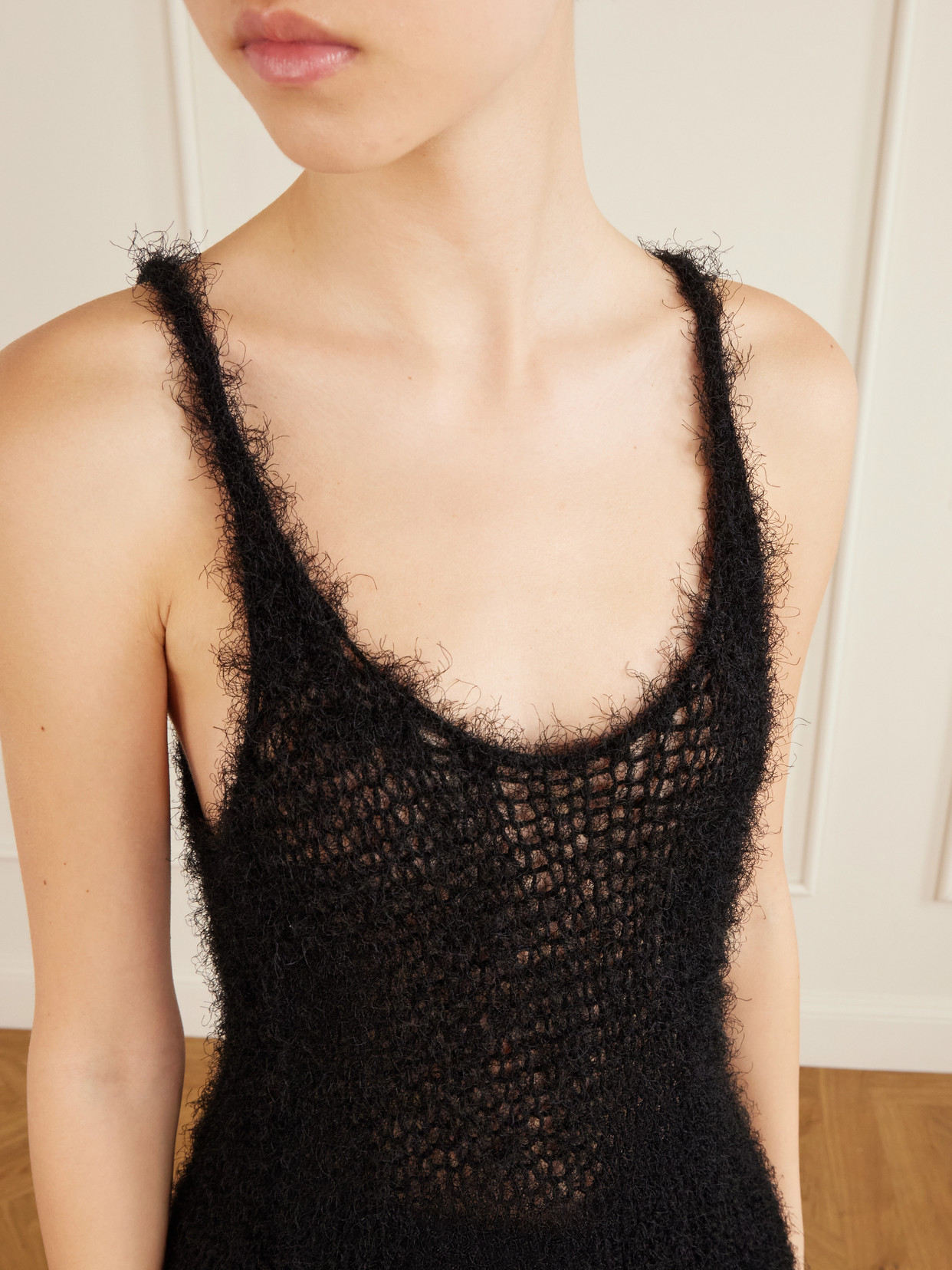 Nur Open-Knit Silk And Cashmere-Blend Top