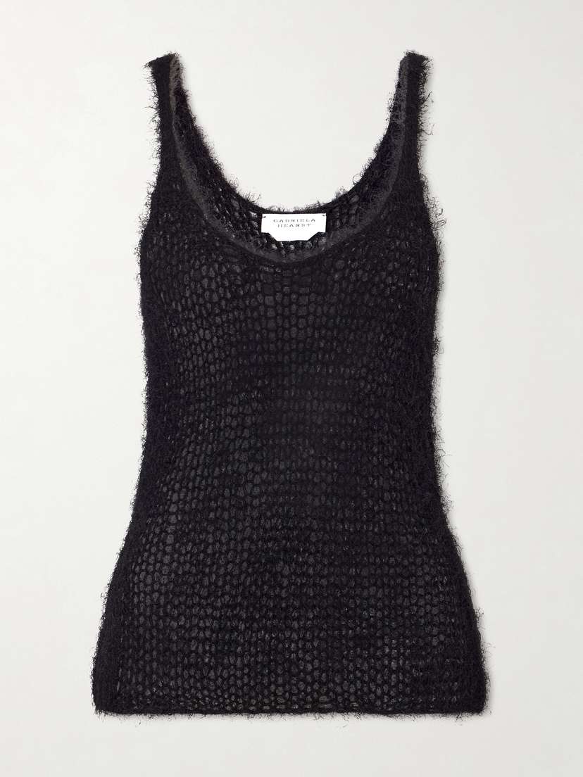 Gabriela Hearst Nur Open-knit Silk And Cashmere-blend Top