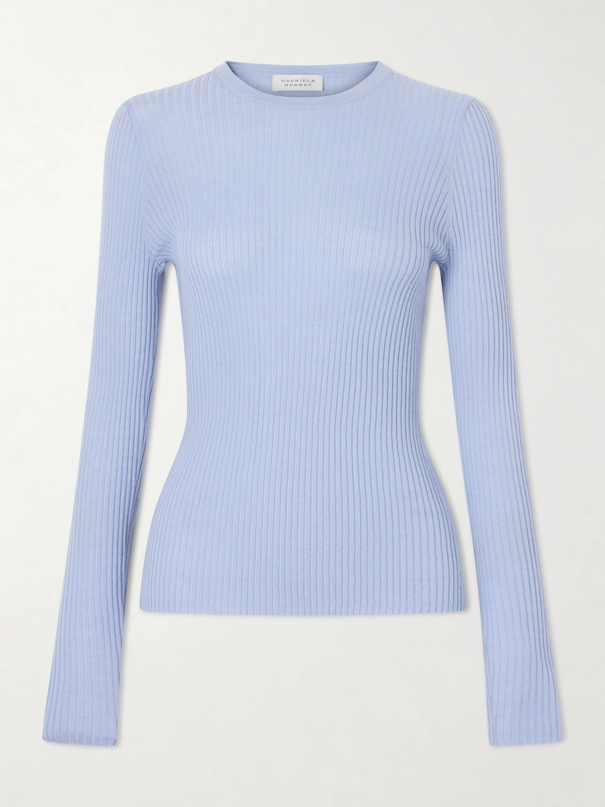 Gabriela Hearst Ribbed Cashmere And Silk-blend Sweater In Blue