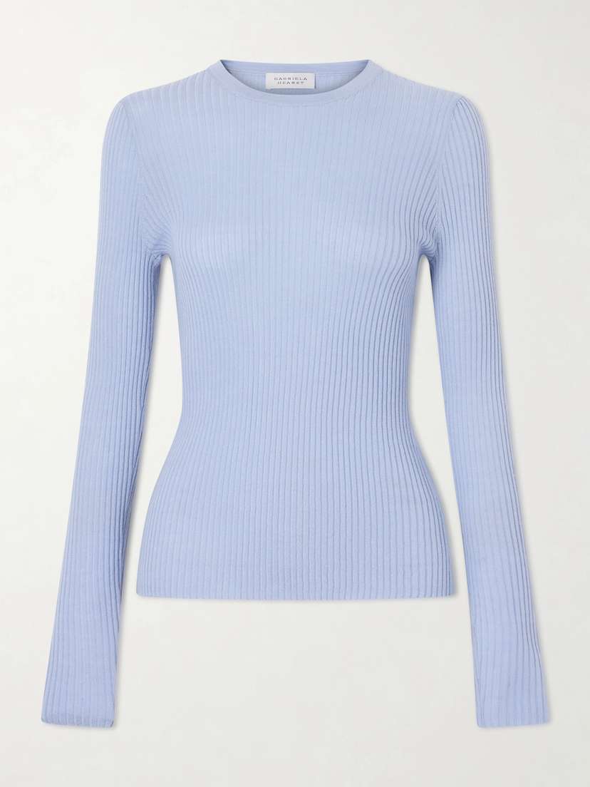 Gabriela Hearst Browning Knit, Ribbed Cashmere And Silk Blend Sweater