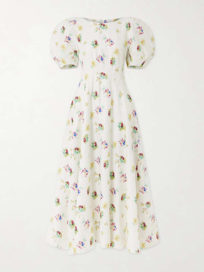 Gabriela Hearst Ranya Floral-print Linen-twill Dress