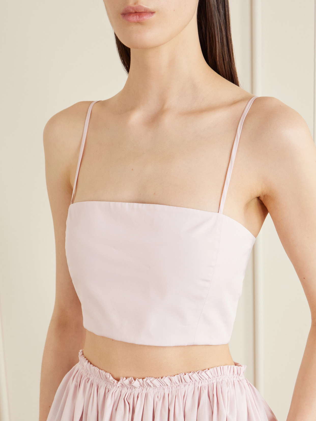 Nadir Cropped Cotton-Poplin Top