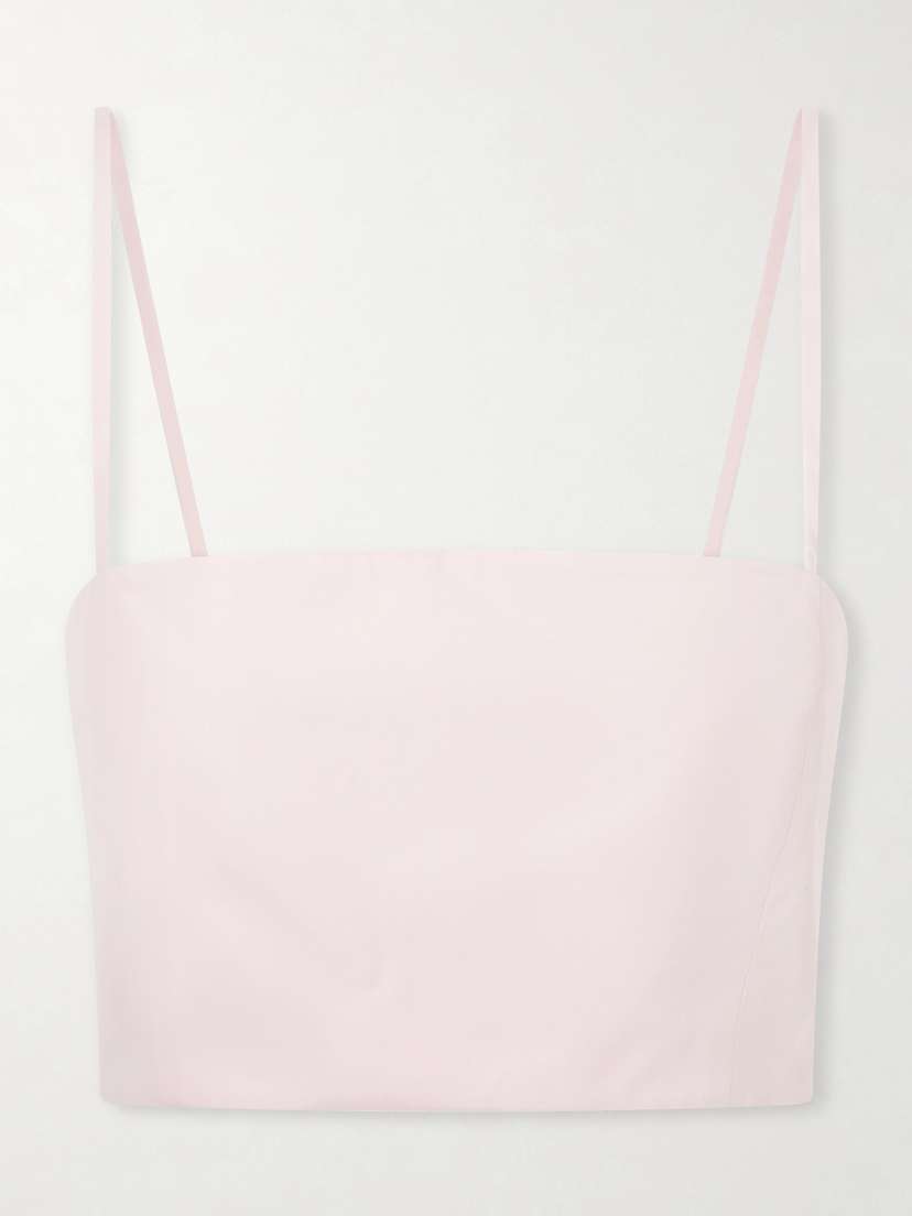 Gabriela Hearst Nadir Cropped Cotton-poplin Top