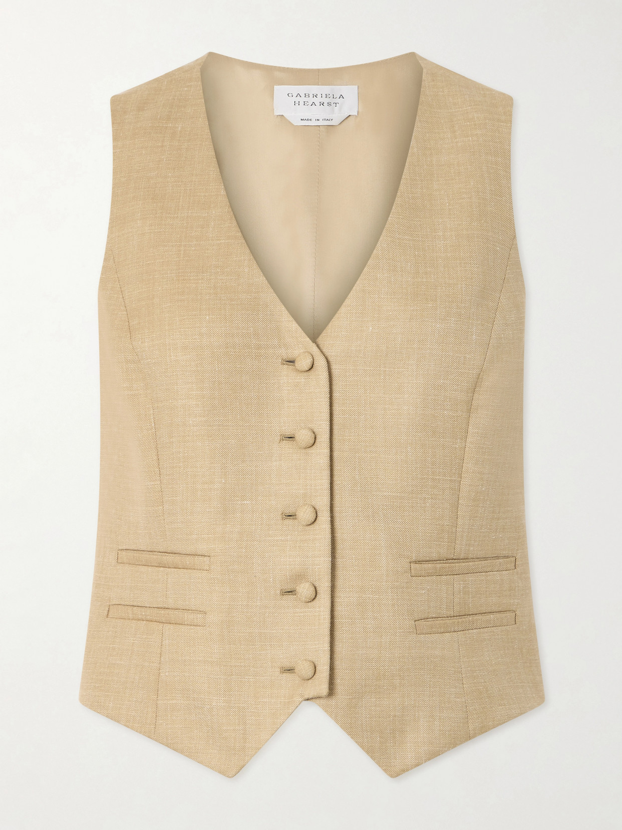 Gabriela Hearst Coleridge Wool, Silk And Linen-blend Twill Vest In Neutral