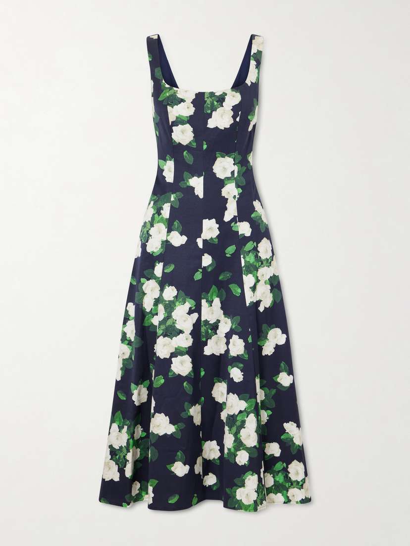 Carolina Herrera Floral-print Faille Midi Dress