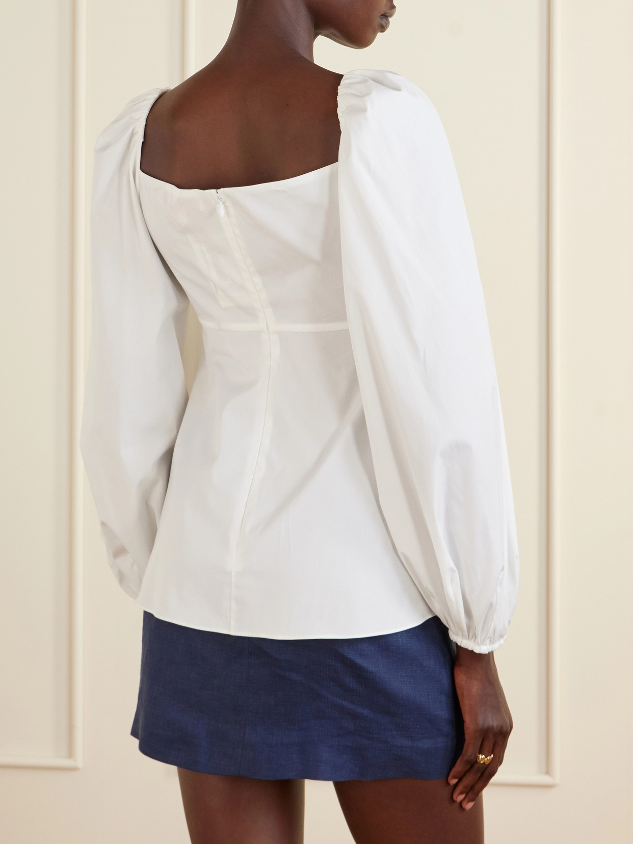 Cotton-Blend Poplin Blouse