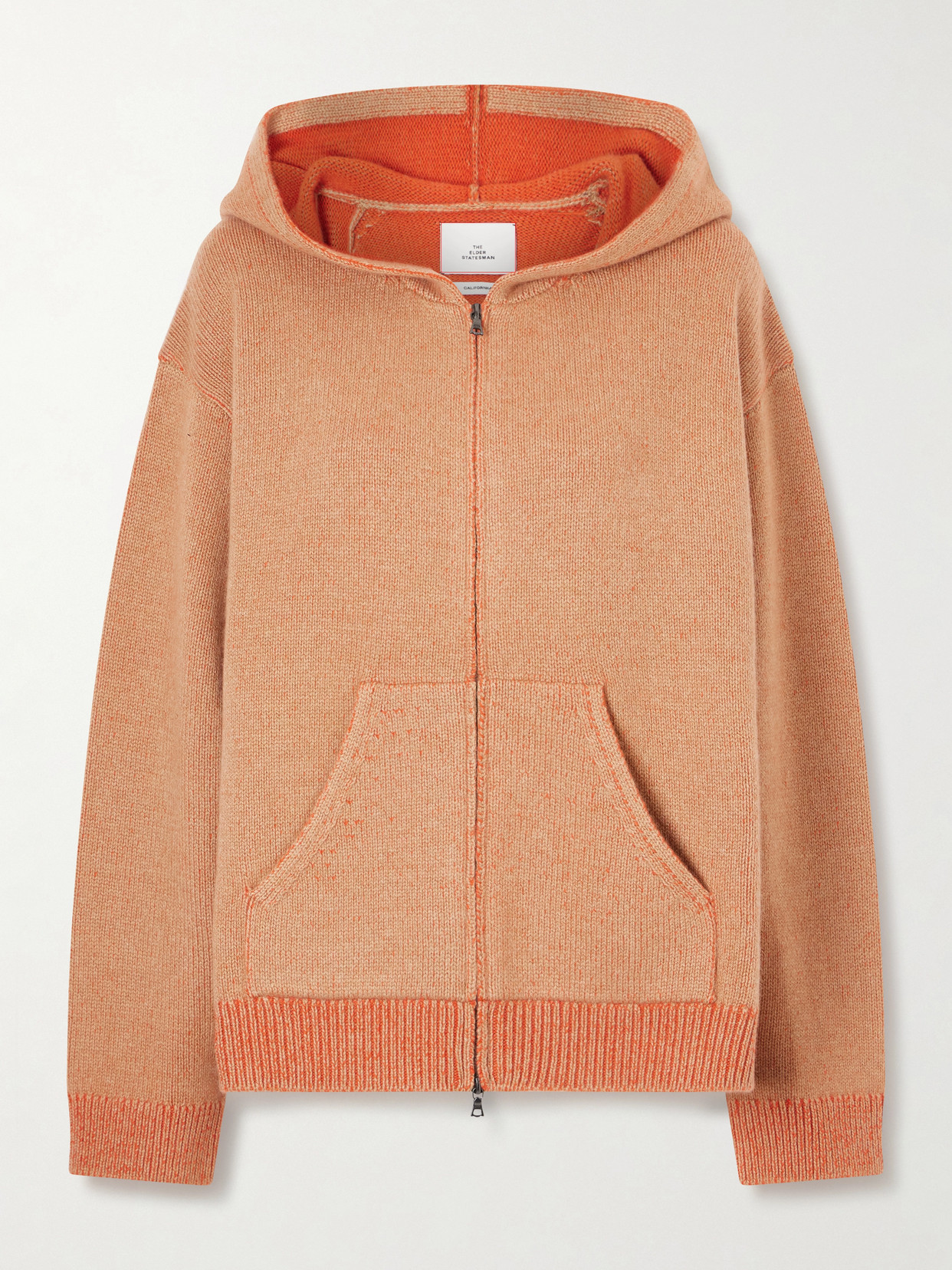 The Elder Statesman Canyon Cashmere Zip-up Hoodie In Orange
