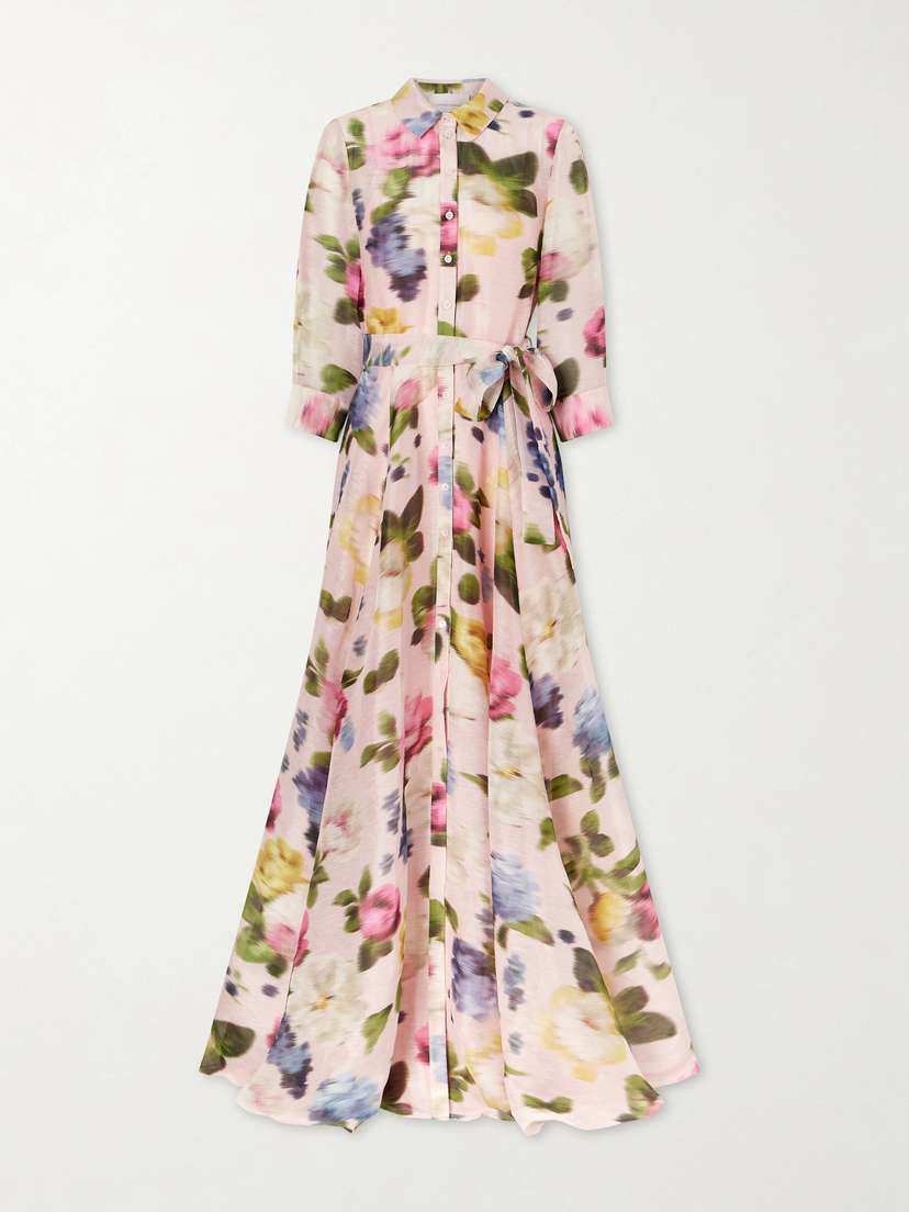Carolina Herrera Floral-print Linen And Silk-blend Gown
