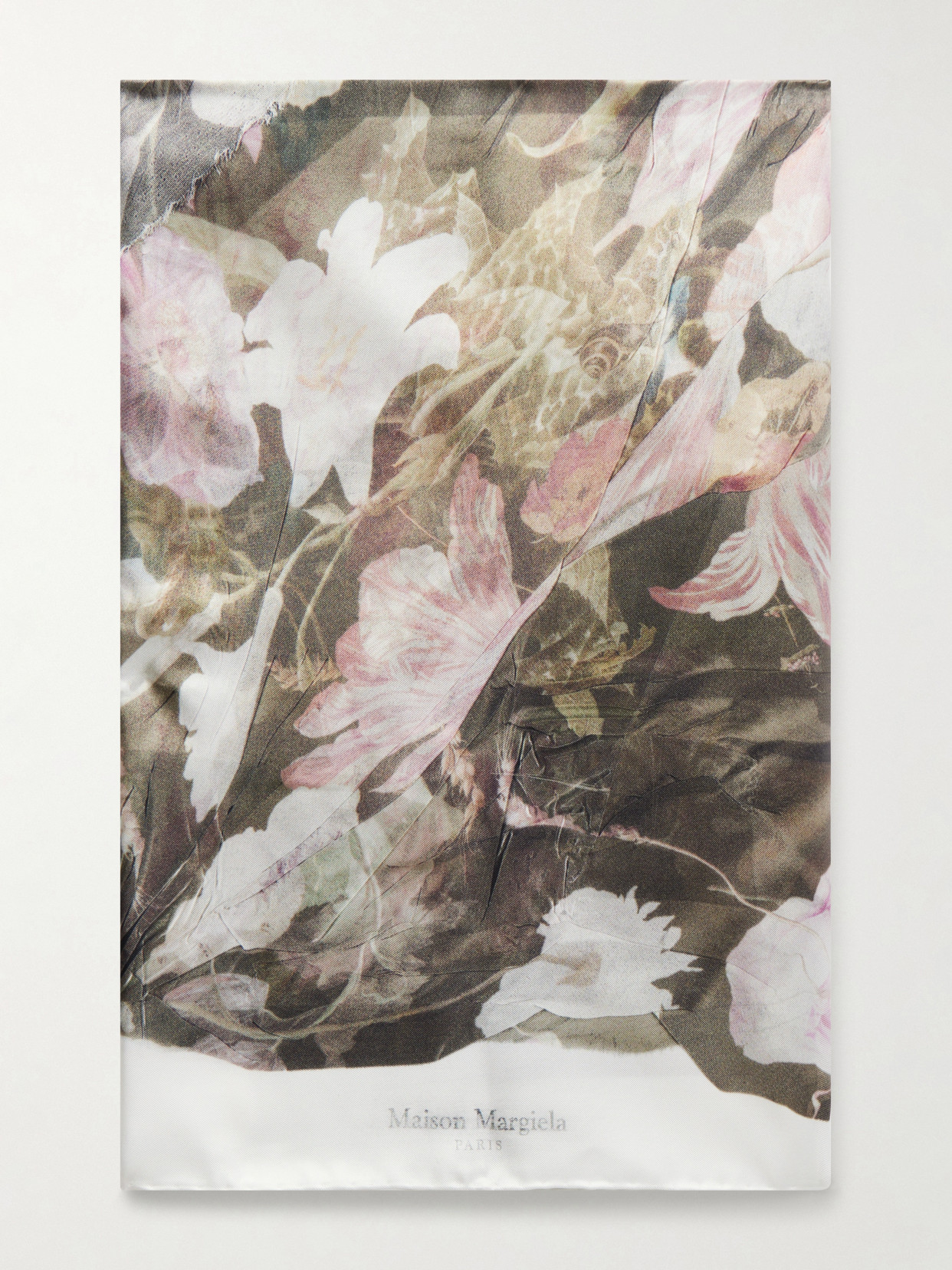 Maison Margiela Floral-print Silk Scarf In Multi
