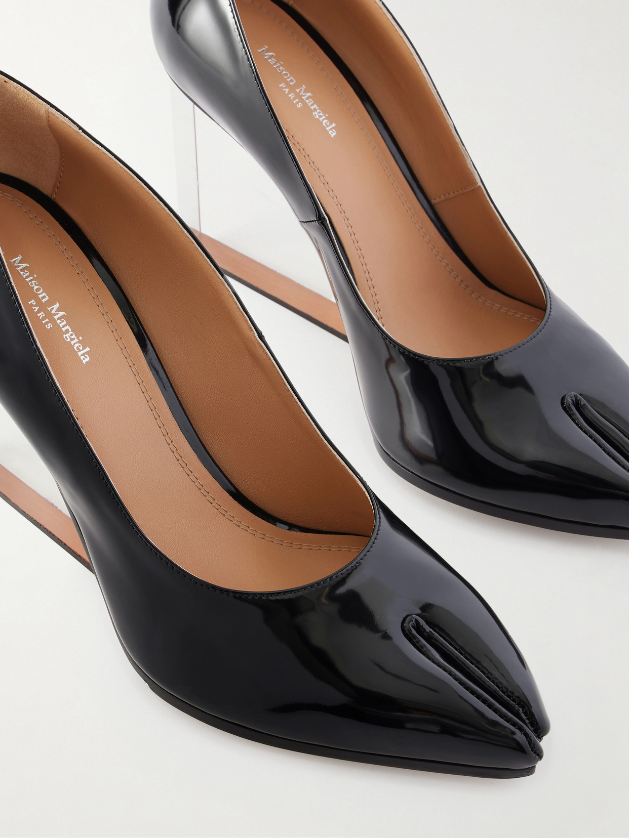 Tabi Claw Leather Wedge Pumps