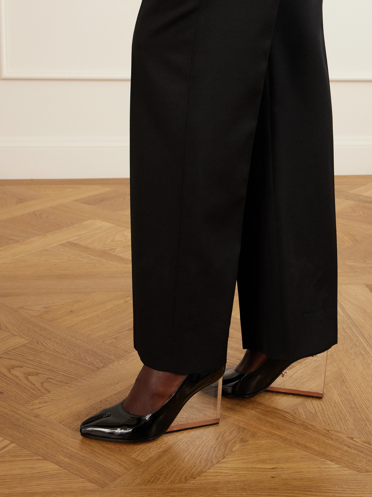 Tabi Claw Leather Wedge Pumps