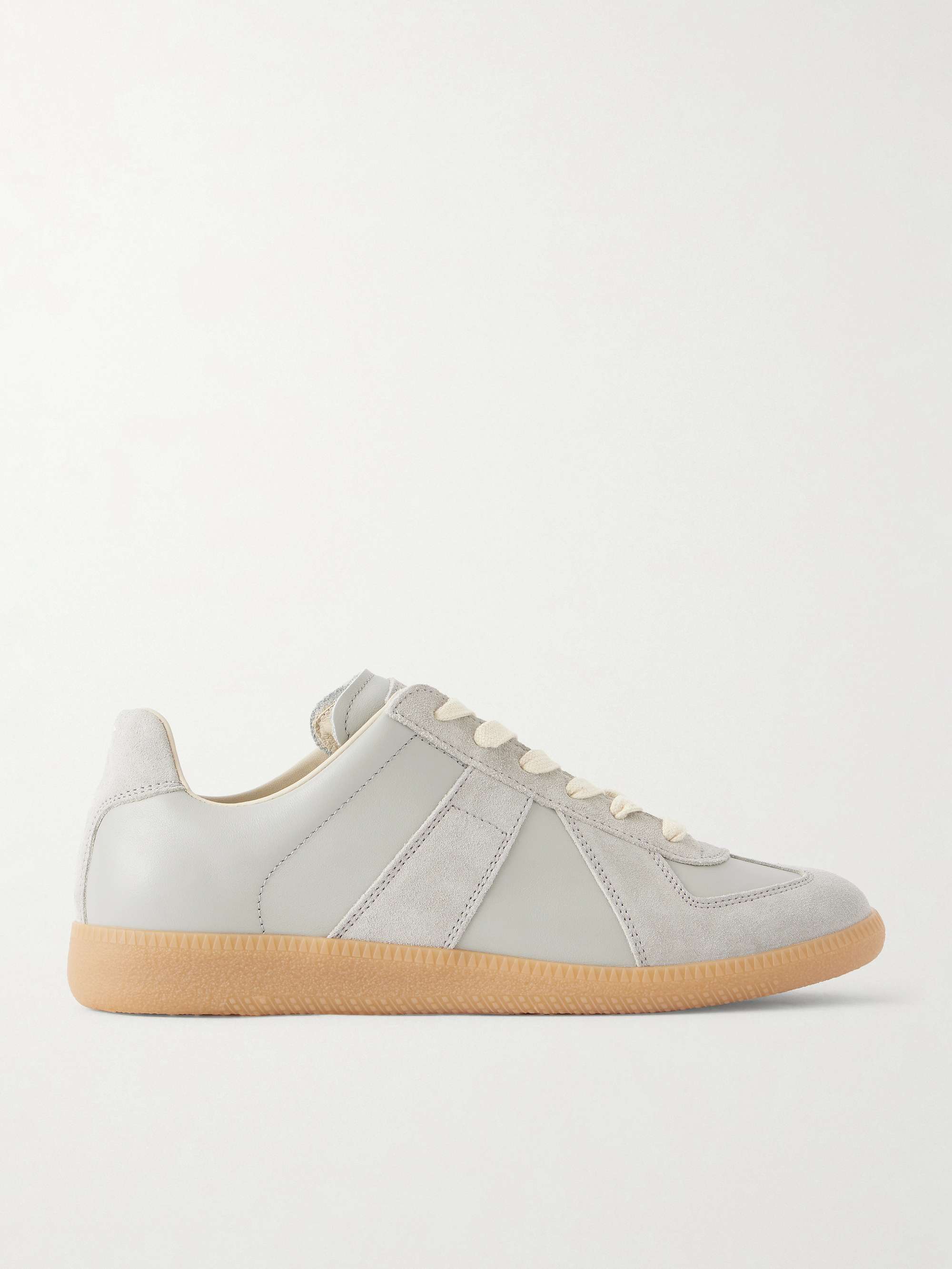 MAISON MARGIELA Replica leather and suede sneakers