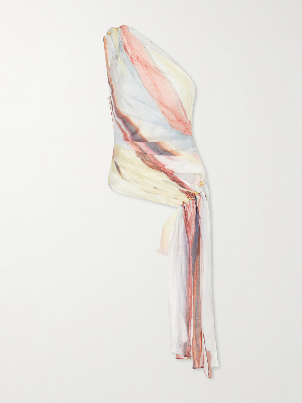 Aje Capture One-shoulder Draped Top In Multi