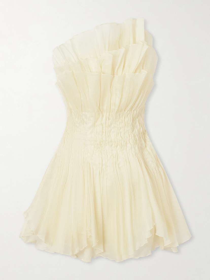 Aje Nisha One-shoulder Tiered Satin Mini Dress