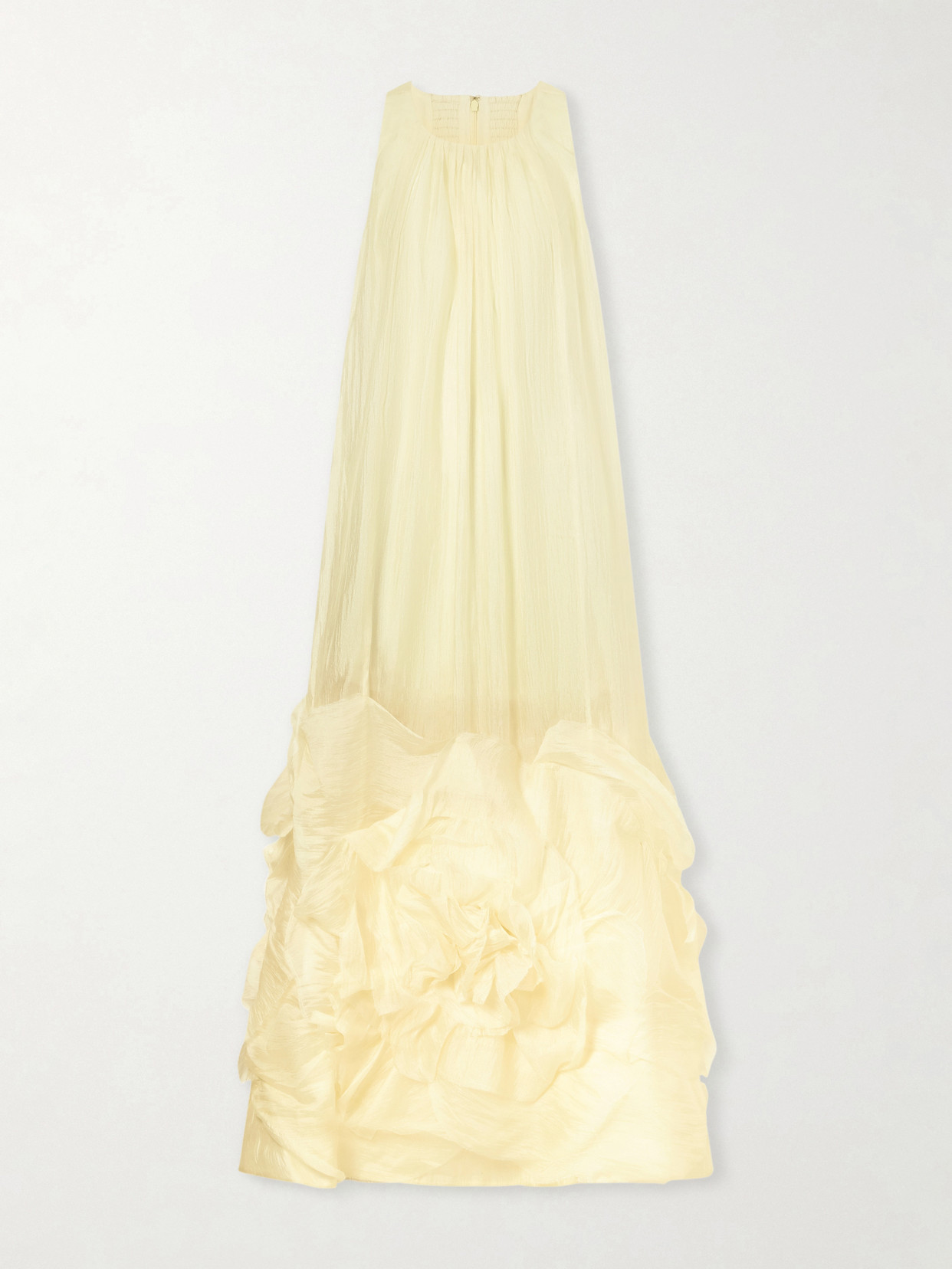 Aje Ecliptica Ruffled Chiffon Gown In Yellow