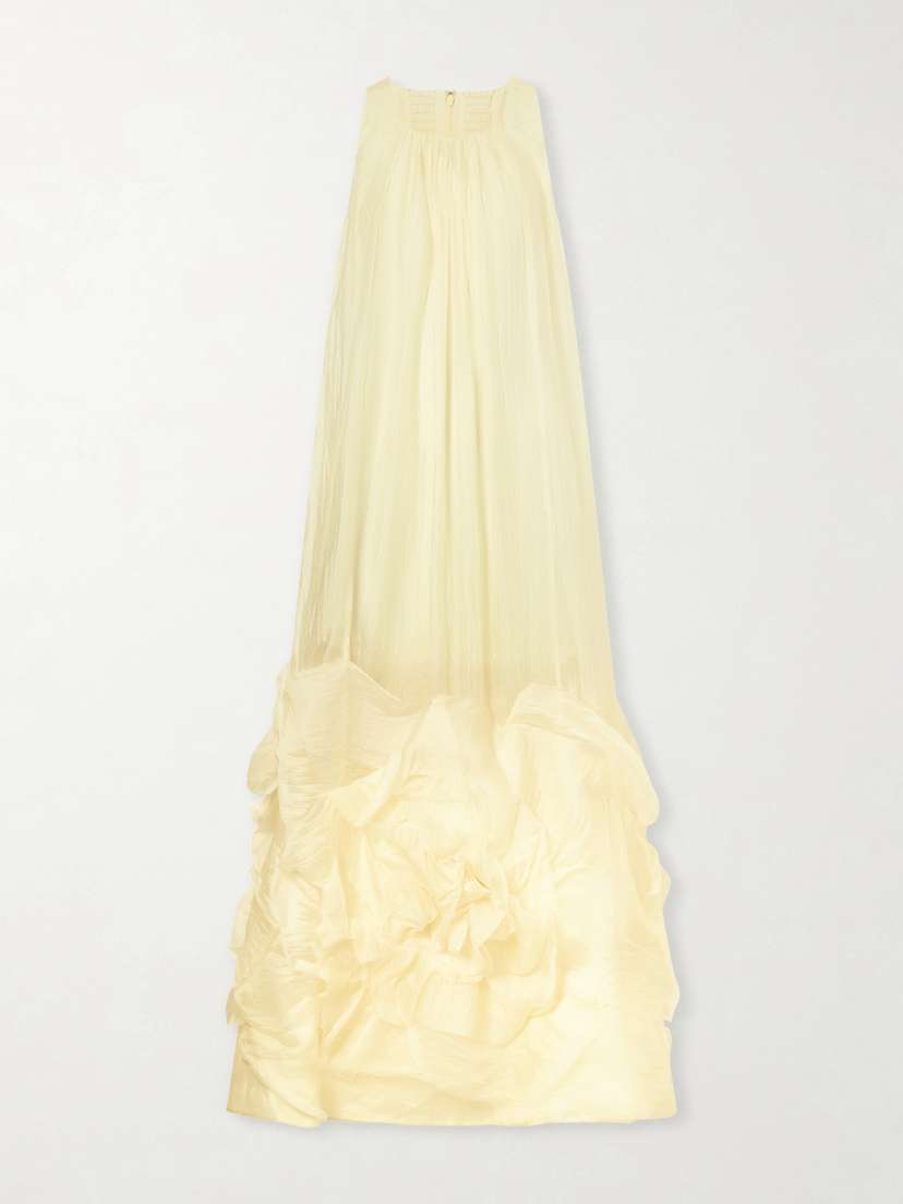 Aje Ecliptica Ruffled Chiffon Gown