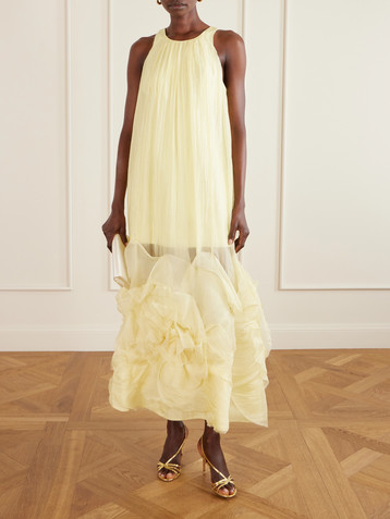 Aje Ecliptica ruffled chiffon gown
